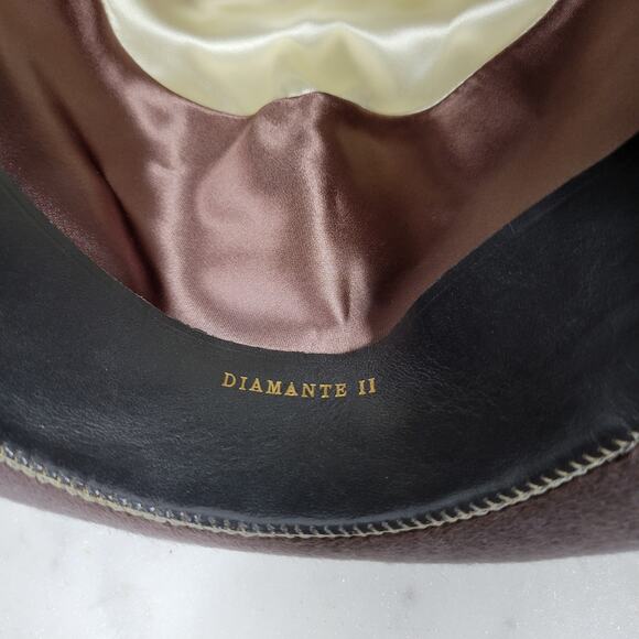 VINTAGE Borsalino Diamante II Hat 7 3/8 Gray Brown Fur‎ Felt Bowler Derby Italy - Picture 4 of 16